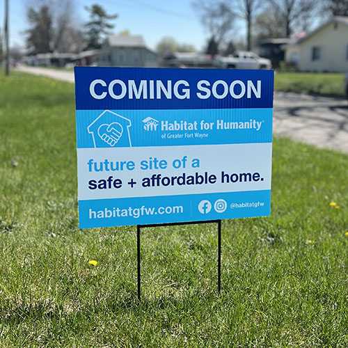 Habitat Home Coming Soon Sign