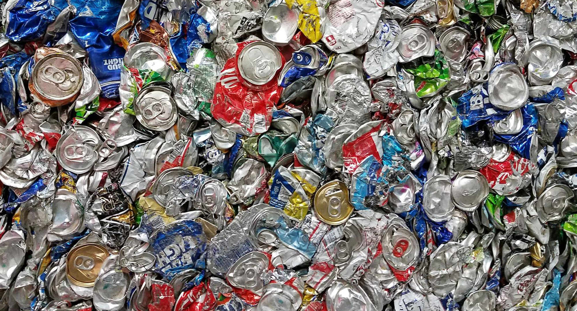 Crushed aluminum cans