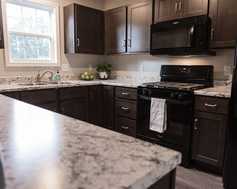 Marble counter top in a Habitat Home