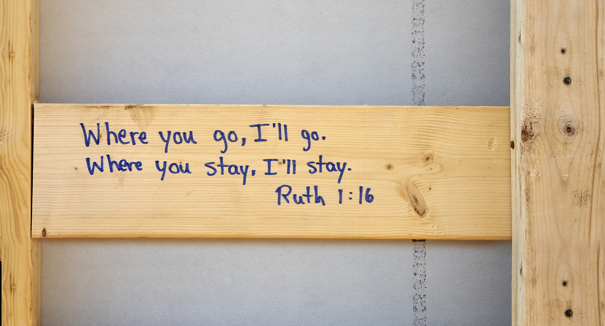 Bible verse from Ruth on wood board